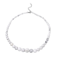 Blue Spot Jasper Beaded Necklace 18 Inches in Stainless Steel 193.50 ctw