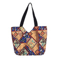 Yellow Patchwork Printed Pattern Tote Bag (17.5"x6"x13.5") with Handle Drop - Sticky add to cart bar