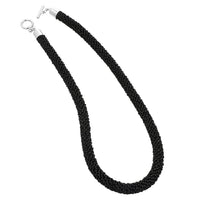 Black Seed Beaded Necklace (20 Inches)
