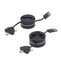 Homesmart Brand Black 3-in-1 Retractable Charging Cable Box - Set of 2 (Built-in Lightning, Type-C, and Micro USB) - Sticky add to cart bar