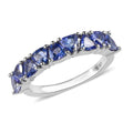 Tanzanite Half Eternity Band Ring in Platinum Over Sterling Silver 1.35 ctw - Sticky add to cart bar