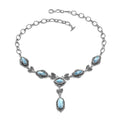 Bali Legacy Larimar Necklace 20 Inches in Sterling Silver 28.15 ctw - Sticky add to cart bar