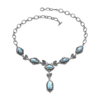 Bali Legacy Larimar Necklace 20 Inches in Sterling Silver 28.15 ctw