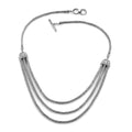 Bali Legacy Sterling Silver Multi Strand Tulang Naga Toggle Clasp Necklace 20 Inches 46.10 Grams - Sticky add to cart bar