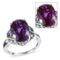 Lab Grown Color Change Sapphire and Tanzanite Ring in Platinum Over Sterling Silver 9.10 ctw - Sticky add to cart bar