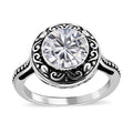 Bali Legacy Moissanite Ring in Sterling Silver 4.80 ctw - Sticky add to cart bar