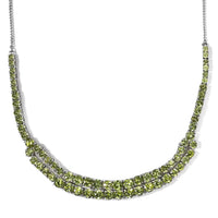 Arizona Peridot Necklace 18-20 Inches in Platinum Over Sterling Silver 24.40 ctw