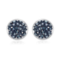 Venice Blue Diamond I1-I2 Stud Earrings in Platinum Over Sterling Silver 0.20 ctw - Sticky add to cart bar