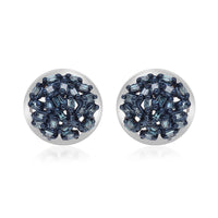 Venice Blue Diamond I1-I2 Stud Earrings in Platinum Over Sterling Silver 0.20 ctw