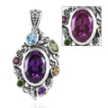 Artisan Crafted Lab Grown Color Change Sapphire and Multi Gemstone Pendant in Sterling Silver 10.10 ctw - Sticky add to cart bar