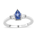 Ceylon Blue Sapphire and Diamond Ring in Platinum Over Sterling Silver 1.00 ctw (Del. in 5-7 Days) - Sticky add to cart bar