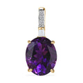 Luxoro 10K Yellow Gold AAA Moroccan Amethyst and Diamond Solitaire Pendant 3.50 ctw - Sticky add to cart bar