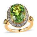 Chartreuse Quartz (Triplet) and Multi Gemstone Ring in Vermeil Yellow Gold Over Sterling Silver 7.00 ctw - Sticky add to cart bar