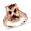 Luxoro 10K Rose Gold AAA Marropino Morganite, Natural Champagne and Diamond (I2) (0.23 cts) Ring (Size 6.0) 6.50 ctw - Sticky add to cart bar