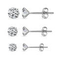 Simulated Diamond Stud Earrings in Rhodium Over Sterling Silver - Sticky add to cart bar
