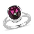 Watermelon Quartz (Triplet) Solitaire Ring in Platinum Over Sterling Silver 3.85 ctw - Sticky add to cart bar