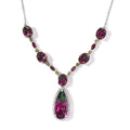 Watermelon Quartz (Triplet) and Multi Gemstone Necklace 18 Inches in Platinum Over Sterling Silver 29.00 ctw - Sticky add to cart bar