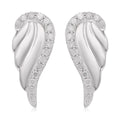 Diamond Angel Wing Stud Earrings in Platinum Over Sterling Silver 0.20 ctw - Sticky add to cart bar