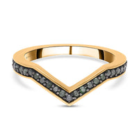Green Diamond Wishbone Ring in Vermeil YG Over Sterling Silver 0.25 ctw