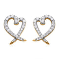 Luxoro 14K Yellow Gold G-H I2 Diamond Stud Heart Earrings 0.33 ctw - Sticky add to cart bar