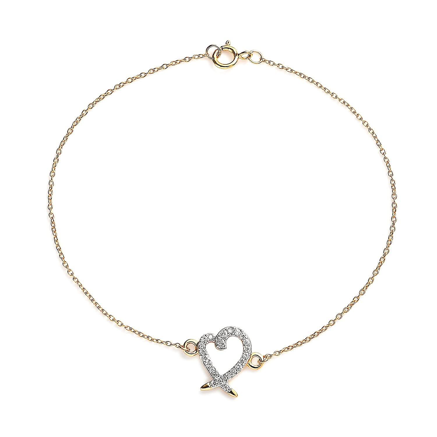 Luxoro 14K Yellow Gold G-H I2 Diamond Bracelet (7.25 In) 0.15 ctw