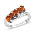 Tangerine Kyanite 5 Stone Ring in Platinum Over Sterling Silver (Size 10.0) 1.65 ctw - Sticky add to cart bar