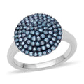 Venice Blue Diamond I1-I2 Cluster Ring in Platinum Over Sterling Silver (Size 6.0) 1.00 ctw - Sticky add to cart bar