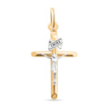 14K Gold Yellow 25MM Crucifix Tube Pendant 1.50 Grams - Sticky add to cart bar