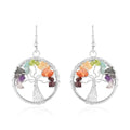 Multi Gemstone Tree of Life Earrings in Silvertone 22.80 ctw - Sticky add to cart bar