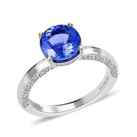 Rhapsody 950 Platinum AAAA Tanzanite and E-F VS Diamond Ring 5.70 Grams 2.50 ctw (Delivery in 10-15 Business Days)