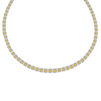 Ankur Treasure Chest Modani 18K White Gold Natural Yellow and White Diamond SI2 Necklace 18 Inches 58.3 Grams 14.90 ctw