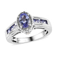 Tanzanite and White Topaz Ring in Platinum Over Sterling Silver 1.25 ctw - Sticky add to cart bar