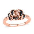 Venice Blue Diamond (I1-I2) Ring in Vermeil RG Over Sterling Silver (Size 10.0) 0.10 ctw - Sticky add to cart bar