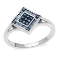 Venice Blue Diamond I1-I2 Split Shank Ring in Platinum Over Sterling Silver (Size 8.0) 0.25 ctw - Sticky add to cart bar