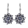 Tanzanite Floral Spray Earrings in Platinum Over Sterling Silver 5.00 ctw - Sticky add to cart bar