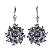 Tanzanite Floral Spray Earrings in Platinum Over Sterling Silver 5.00 ctw