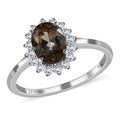 10K White Gold Premium Golden Tanzanite and Moissanite Sunburst Ring (Size 10.0) 1.85 ctw - Sticky add to cart bar