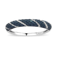 Blue Diamond Accent Ring in Platinum Over Sterling Silver