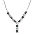 Venice Blue Diamond I1-I2 and Diamond Necklace 20 Inches in Platinum Over Sterling Silver 0.75 ctw - Sticky add to cart bar