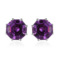 Lab Grown Color Change Sapphire Stud Earrings in Platinum Over Sterling Silver 11.25 ctw