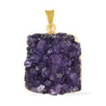 Amethyst Druze Medium Size Pendant in Goldtone 50.50 ctw - Sticky add to cart bar
