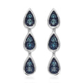 Venice Blue Diamond I1-I2 Dangle Earrings in Platinum Over Sterling Silver 0.10 ctw - Sticky add to cart bar