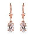 Pink Morganite Lever Back Earrings in Vermeil Rose Gold Over Sterling Silver 2.15 ctw - Sticky add to cart bar