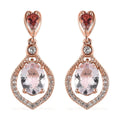 Pink Morganite and Multi Gemstone Dangling Earrings in Vermeil Rose Gold Over Sterling Silver 2.90 ctw - Sticky add to cart bar