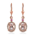 Pink Morganite and Multi Gemstone Lever Back Earrings in Vermeil Rose Gold Over Sterling Silver 2.50 ctw - Sticky add to cart bar