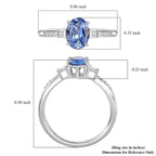 Luxoro 14K White Gold AAA Ceylon Blue Sapphire and G-H I3 Diamond Ring 1.40 ctw