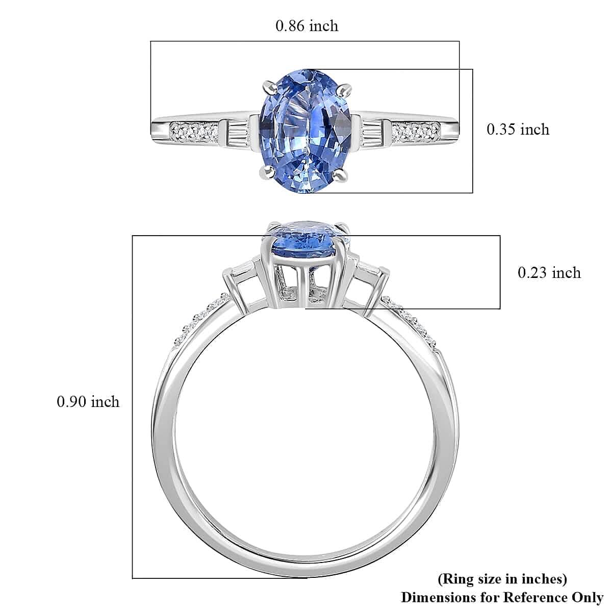 Luxoro 14K White Gold AAA Ceylon Blue Sapphire and G-H I3 Diamond Ring 1.40 ctw (6)