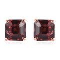 Luxoro 10K Rose Gold Asscher Cut Premium Pink Zircon Solitaire Stud Earrings 3.50 ctw - Sticky add to cart bar