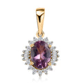 Luxoro 10K Yellow Gold Premium Narsipatnam Purple Spinel and Diamond Sunburst Pendant 1.00 ctw - Sticky add to cart bar