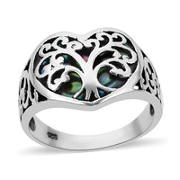 Bali Legacy Abalone Shell Heart Ring in Sterling Silver